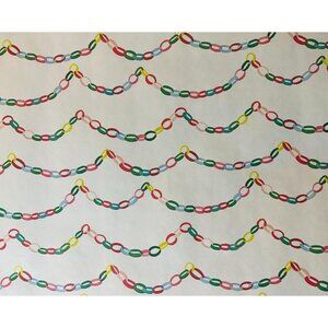 Hallmark Wrapping Paper Christmas Chain Garland 40 sq ft Roll Holiday Gift